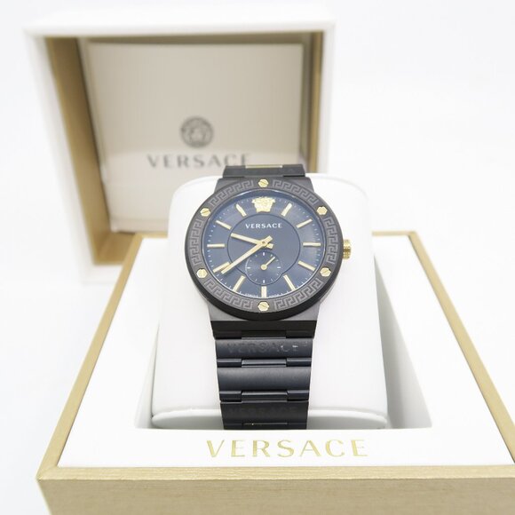 Versace VEVI00620 Greca Logo Matte Black 41mm., Quartz, New Watch for Men. - Picture 1 of 5